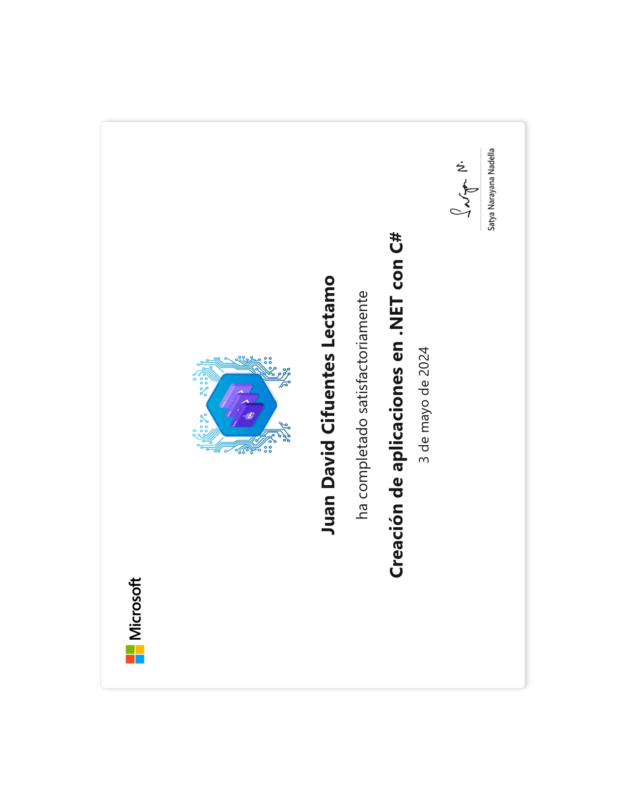 Certificado de Creación de aplicaciones en .NET con C#